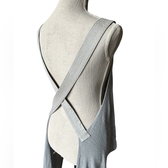 Free People Knit Apron Top With Criss Cross Open Back And Exaggerated Length - Picture 9 of 14